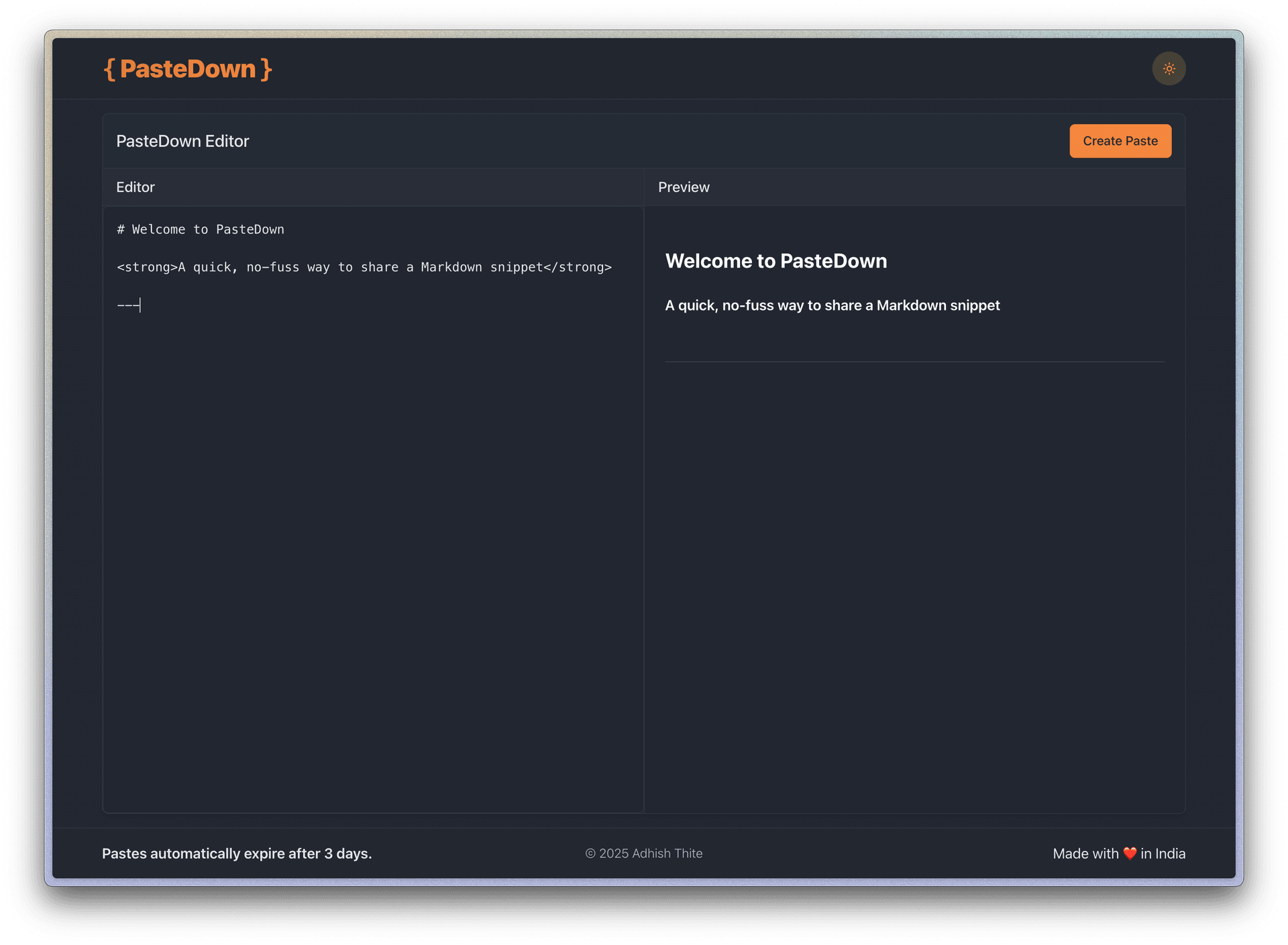 Pastedown Interface